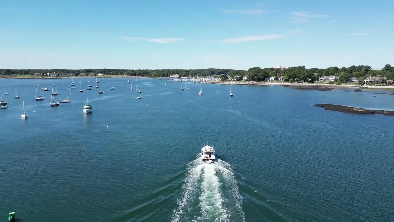 rocky harbor boats drone shots