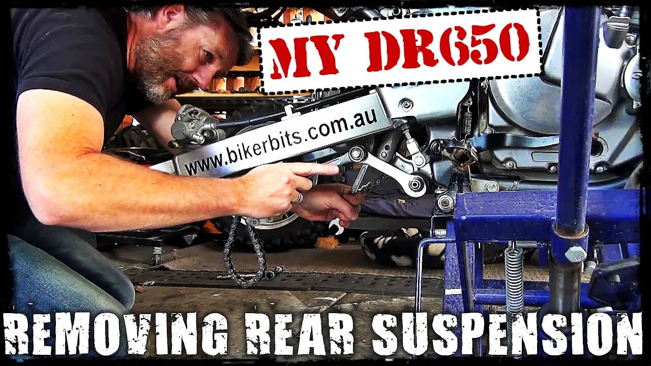 DR650 Rear Suspension Removal