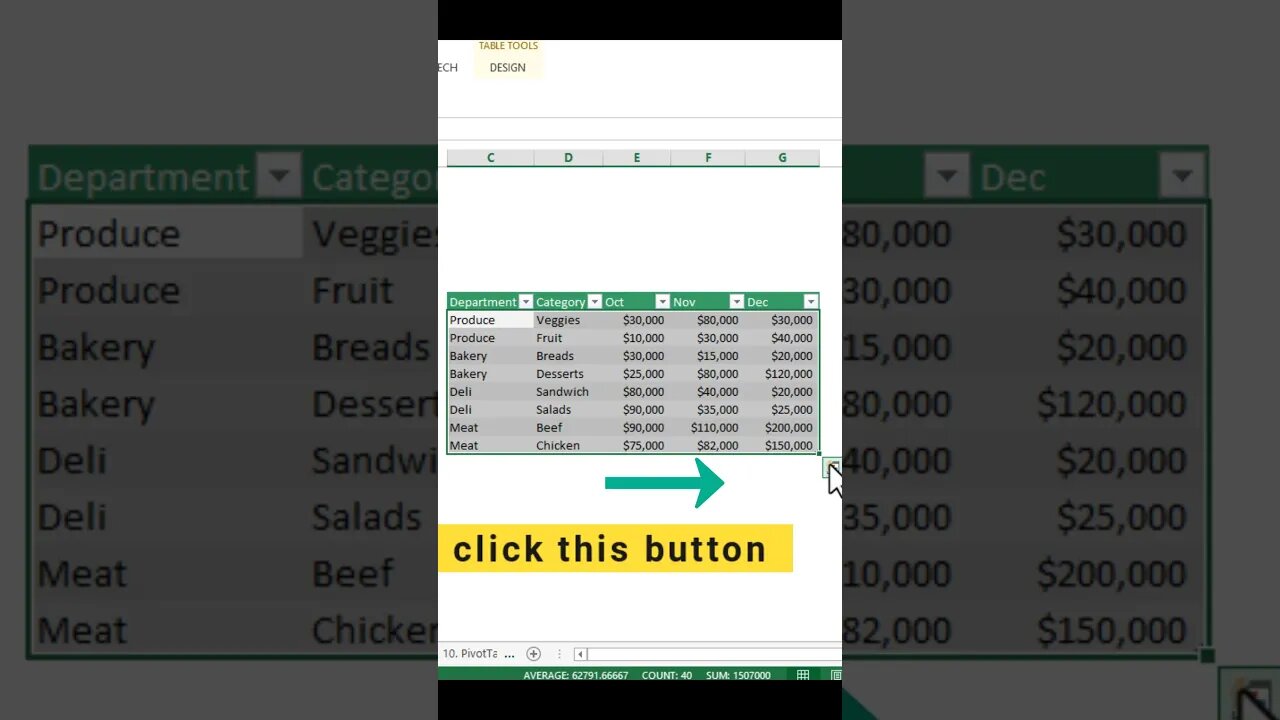 Analyze data Quickly #excel #exceltips #mexcel