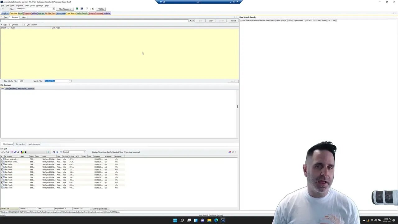 Searching Case Data Using Regular Expressions and FTK