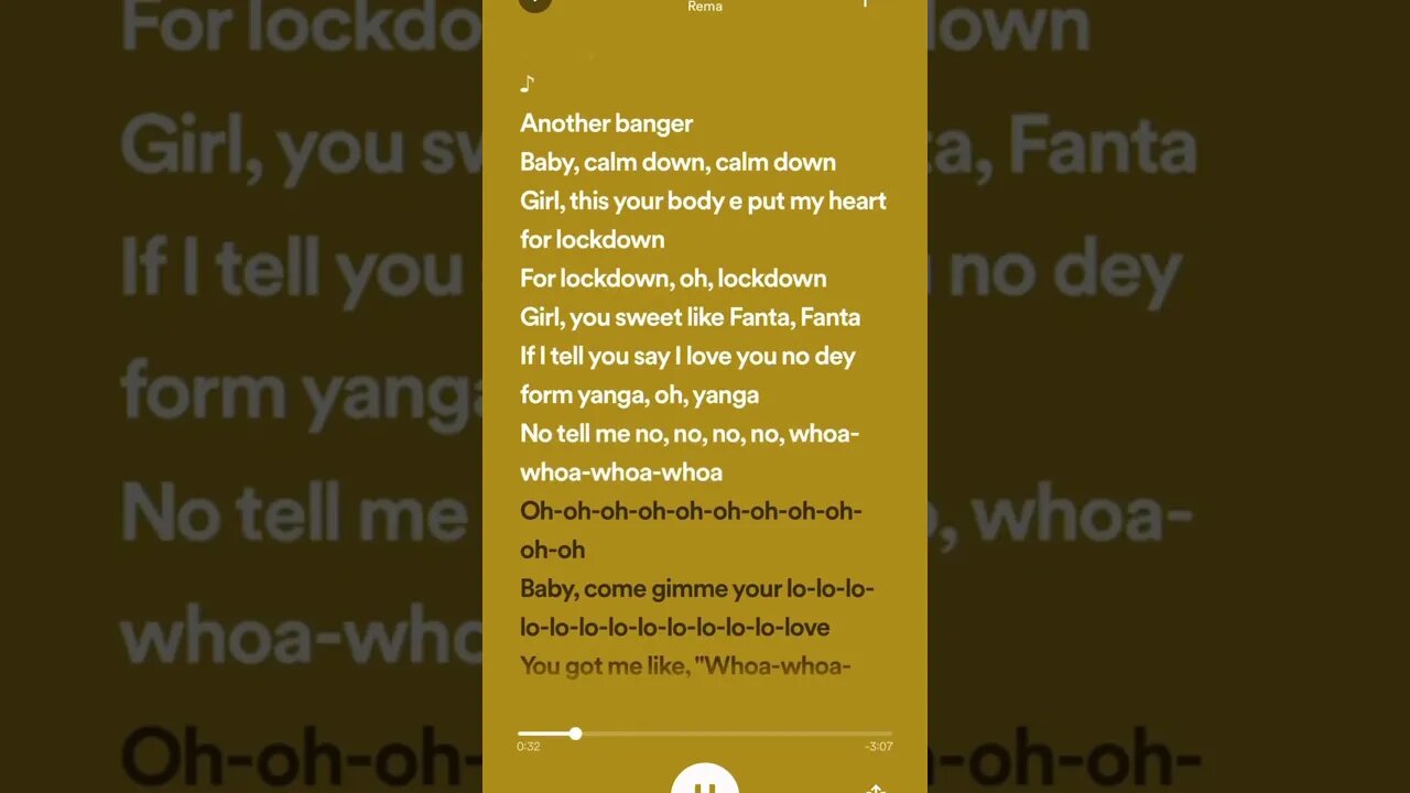 Rema - Calm Down Lyrics (little piece)😍😘👍#shorts #rema #remacalmdown #calmdownrema #song