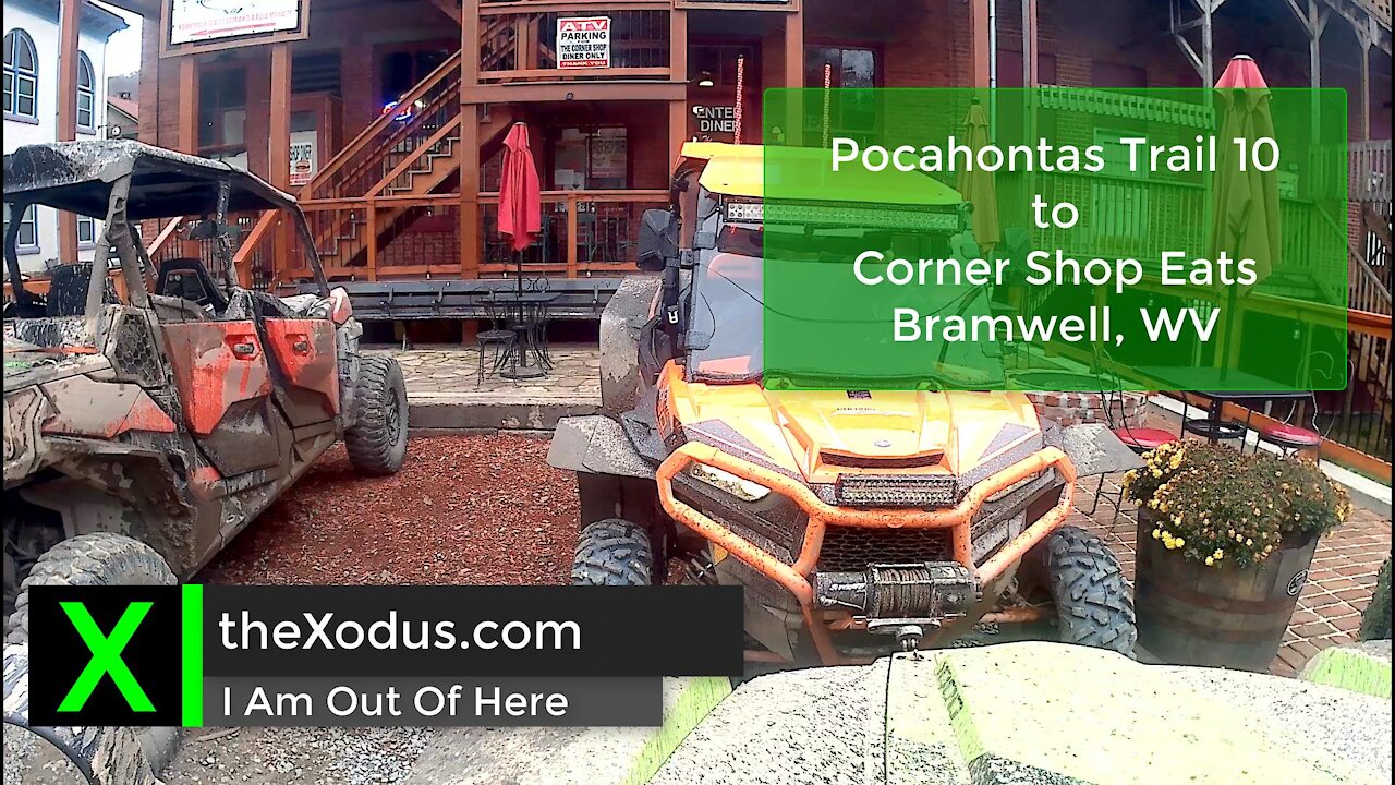 UTV / SxS Hatfield McCoy Trail 10 Past Pocahontas Trailhead to Bramwell, WV to eat at Corner Shop