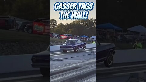 Oh Sh*t! Chevy Gasser Tags The Wall at Central Illinois Dragway! #shorts