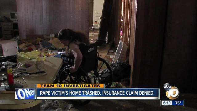 San Diego rape victim's home trashed, insurance claim denied