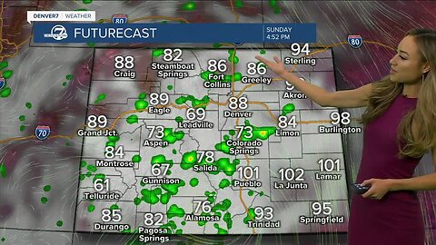 90s again on Sunday, with a chance for afternoon storms