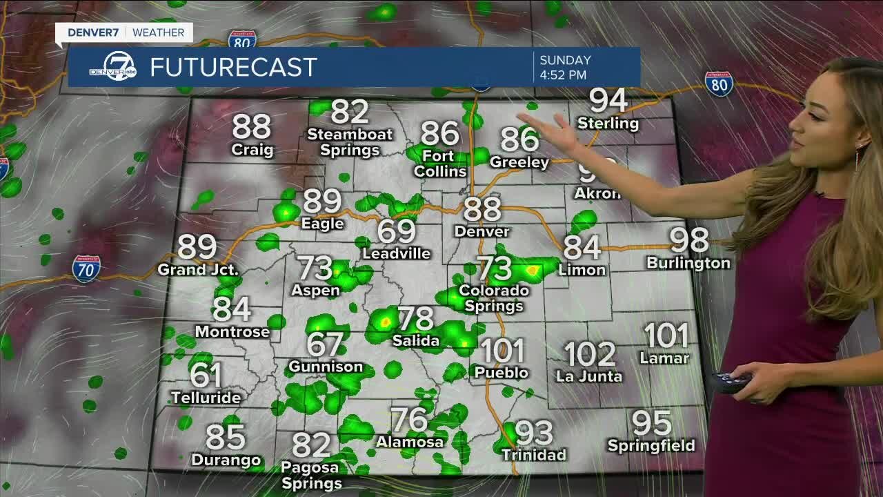 90s again on Sunday, with a chance for afternoon storms