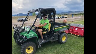 Boulder Reservoir using Tow & Collect machines to make geese soiled beaches more people friendly