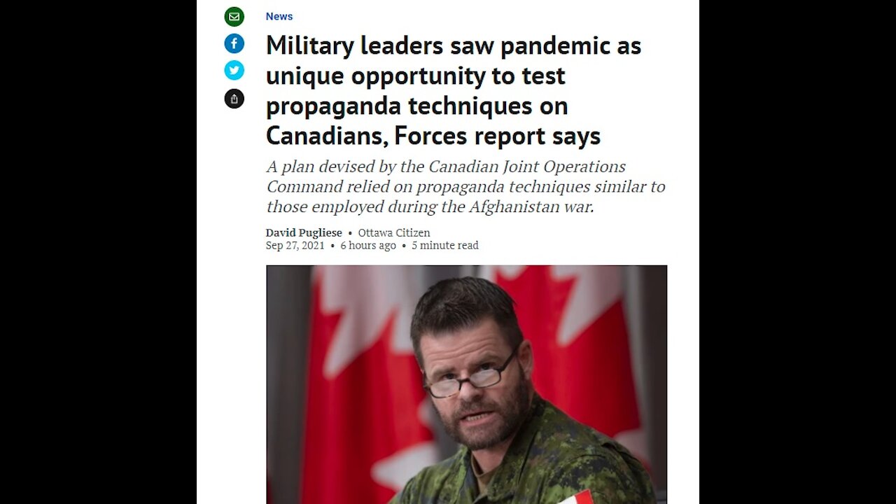 Military leaders saw pandemic as unique opportunity to test propaganda techniques on Canadians