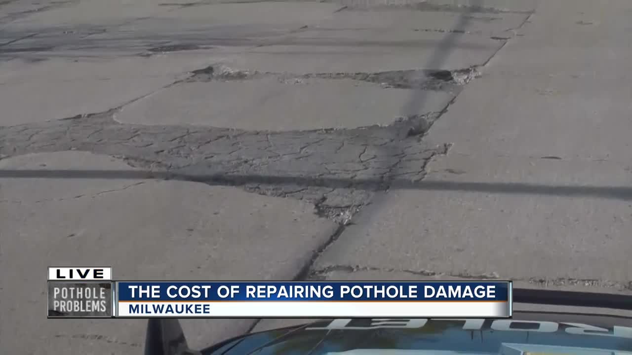 The cost of repairing pothole damage