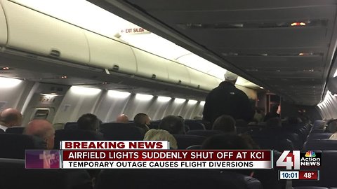 KCI airfield lights temporarily down, flights diverted