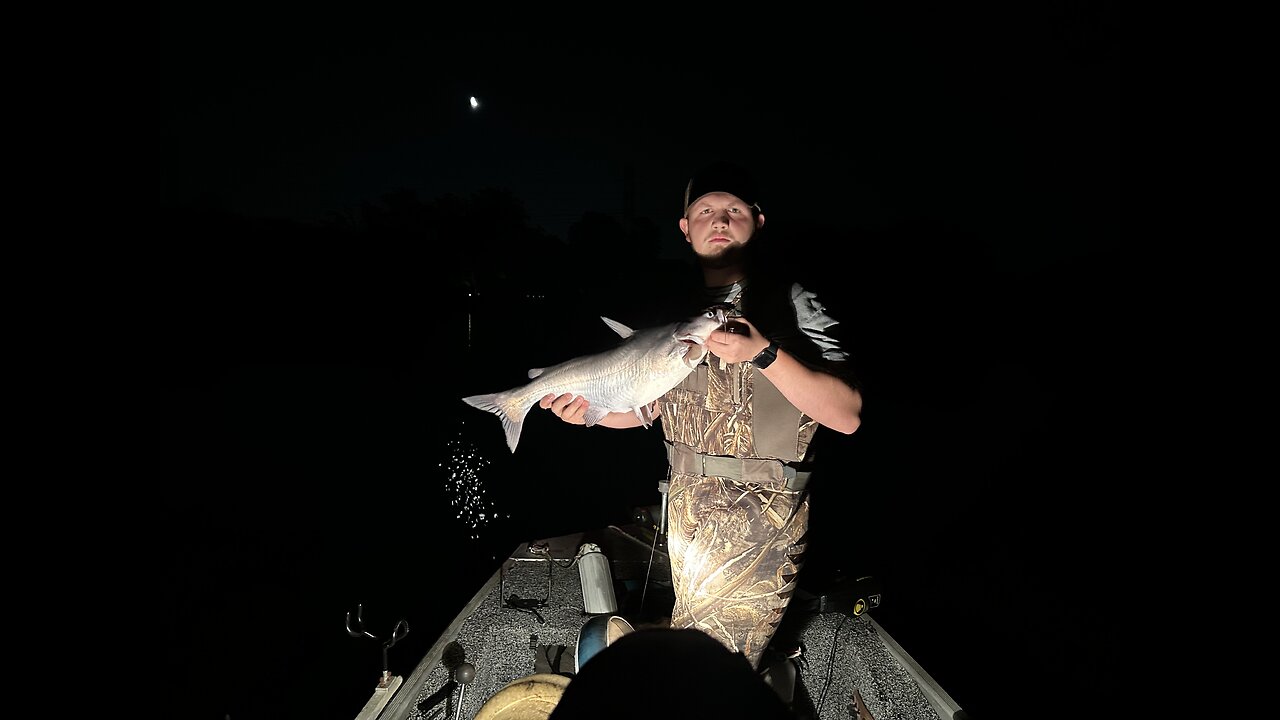 Nighttime cat fishing. Lake Wylie NC