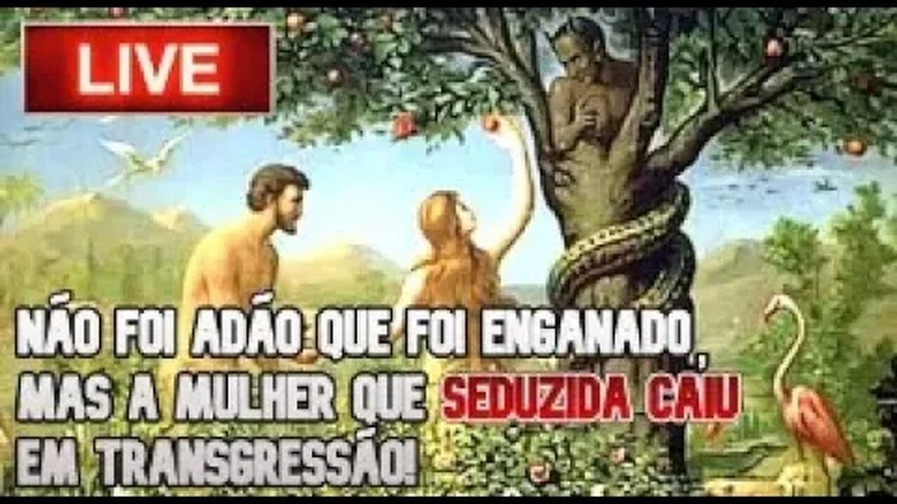 NÃO FOI ADÃO QUE FOI ENGANADO, MAS A MULHER QUE SEDUZIDA CAIU EM TRANSGRESSÃO LIVE CO