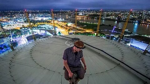 CLIMBING THE O2 ARENA! Doing flips on the bouncy roof!