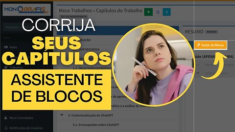 Como corrigir meu capítulo usando o Assistente de blocos do Monografis?