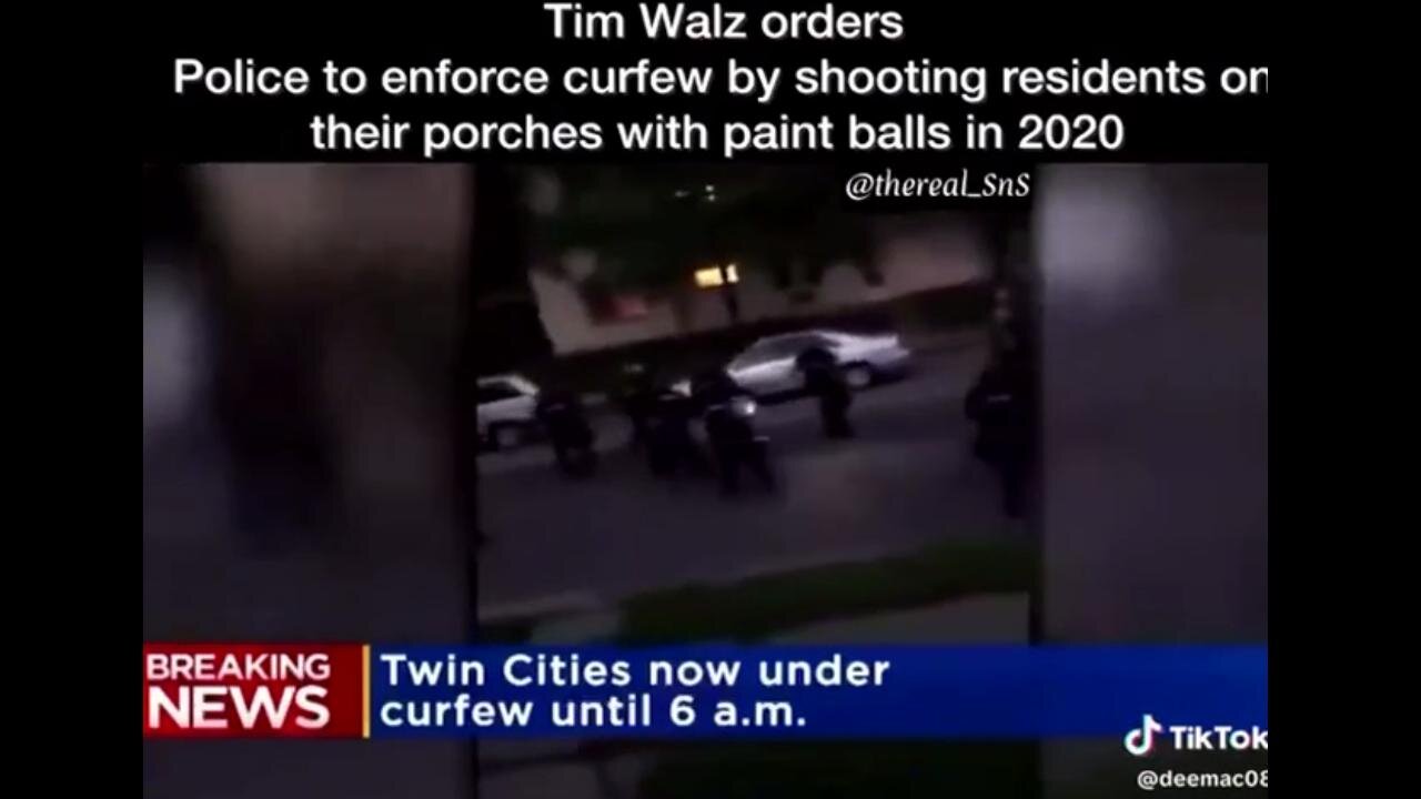 Walz [Kamala VP pick] Ordered Police to Shoot People on Porches w/ Paint Balls