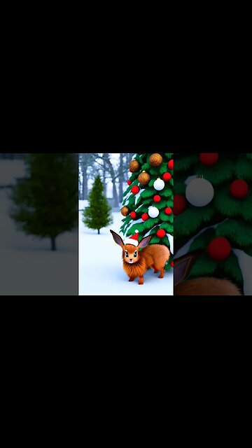 AI generated Christmas Eevee #whosthatpokemon #pokemon