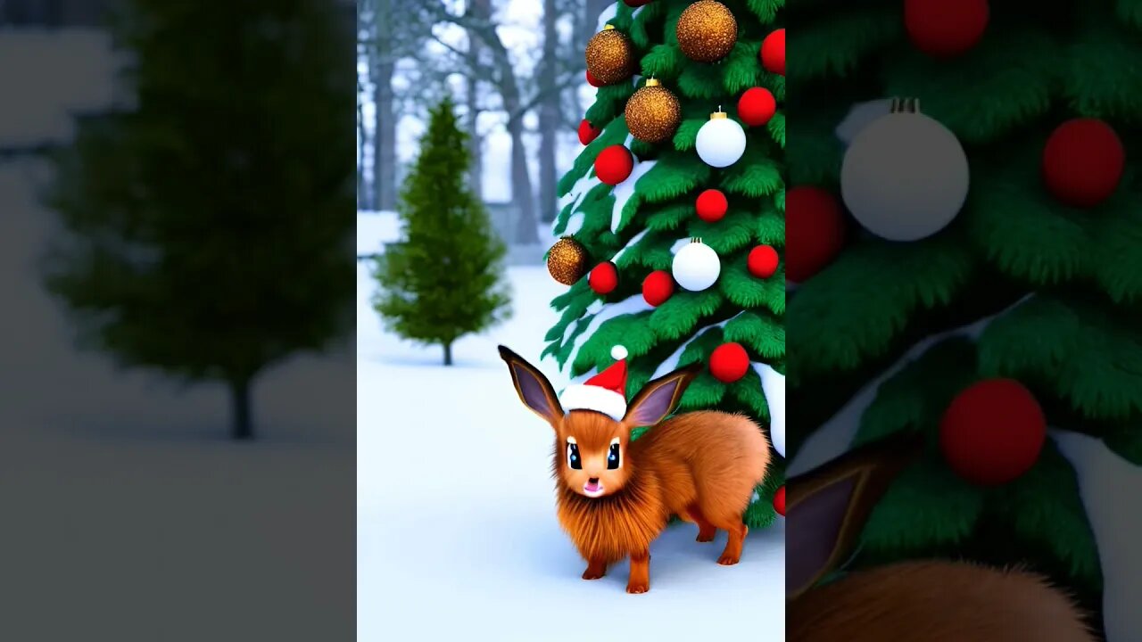 AI generated Christmas Eevee #whosthatpokemon #pokemon