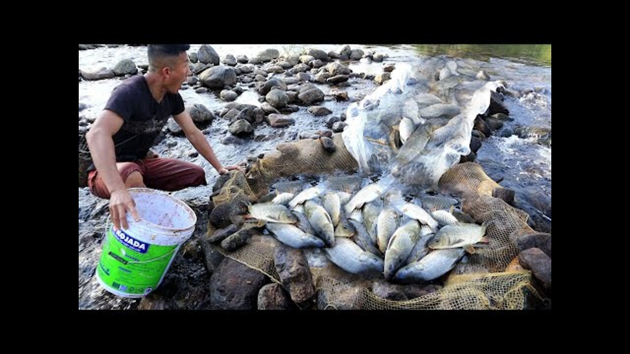 Unbelievable Monster Fishing From Underground River Hole With Chicken | #Best_Fish #Catching_Video →