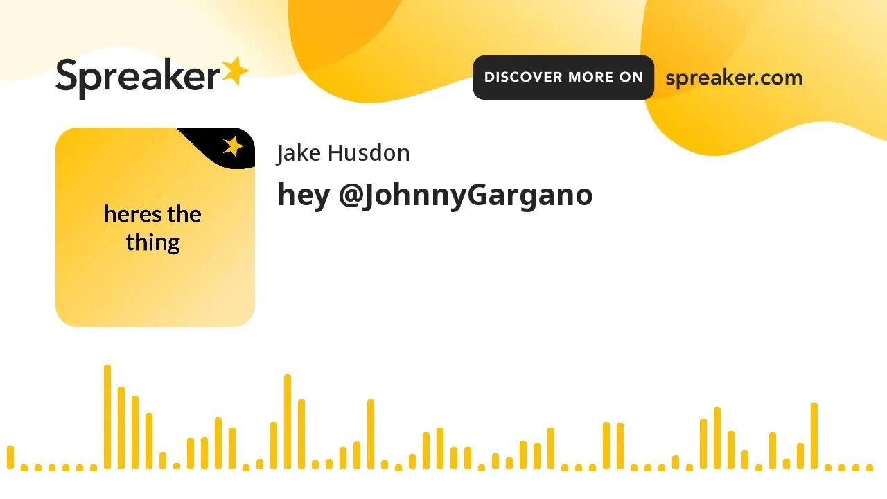 hey @JohnnyGargano (made with Spreaker)