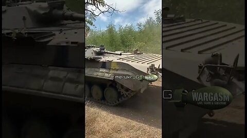 Ukrainian soldiers use BMP to crush Lada car