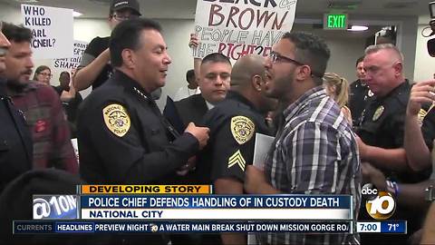 After more disruptive protests, National City Police Chief defends death investigation