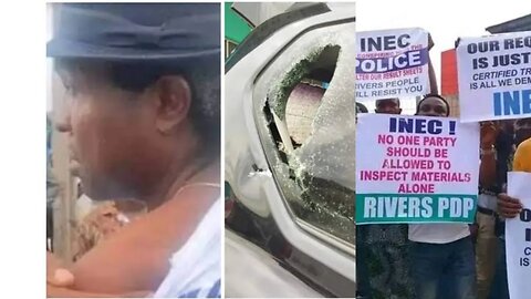 APC Members Attacked By Political Thugs in port harcourt inec office