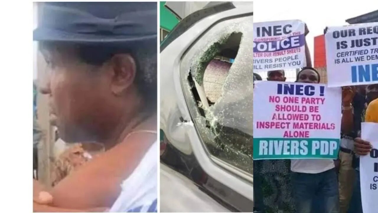 APC Members Attacked By Political Thugs in port harcourt inec office