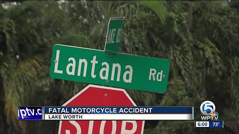 Fatal crash involving SUV and motorcycle near Lake Worth