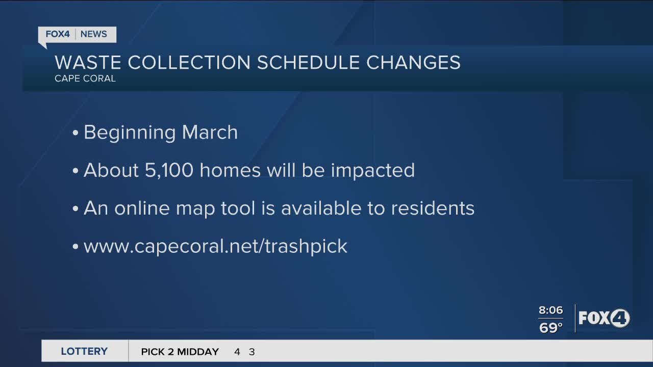 Trash pickup changes for residents in Cape Coral