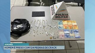 Drogas em Aimorés: homem é preso com 124 pedras de crack.