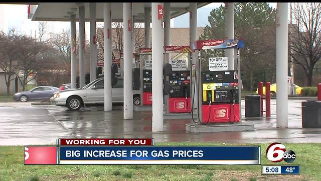 Gas prices increasing in Indianapolis