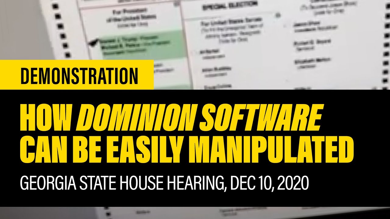 Demonstration how Dominion software can be manipulated - Georgia State House Hearing, Dec. 10, 2020