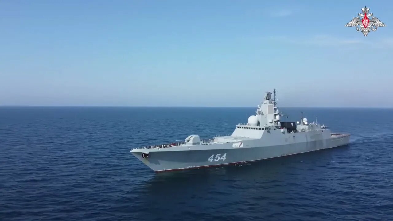 Russian Zircon missile Frigate Adm. Gorshkov with Chinese & Iranian Navies in the Arabian Sea