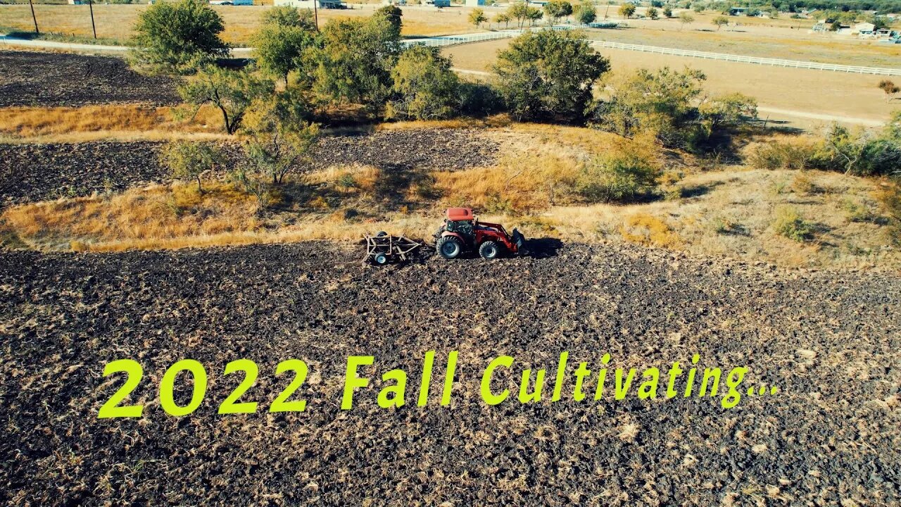 Fall 2022 Cultivating (Discing). The ground is extremely dry.