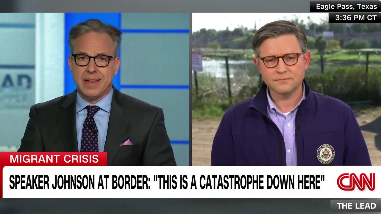 Jake Tapper to Mike Johnson - "even Donald Trump could not seal the border"