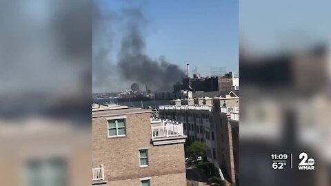 Fire breaks out at Domino Sugar facility in Baltimore