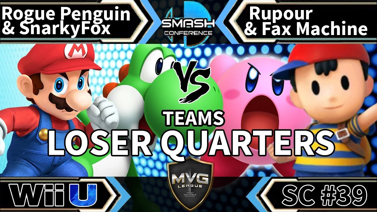 RoguePenguin & SnarkyFox vs. Rupour & Fax Machine - Teams SSB4 Losers Quarters - Smash Conference 39