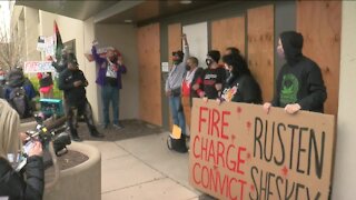 Blakes, Kenosha protesters occupy front doors of Kenosha Public Safety Building in demonstration