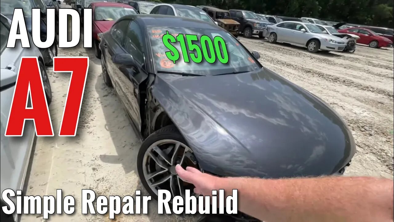 Audi A7 Easy Rebuild $1500 Copart Walk Around
