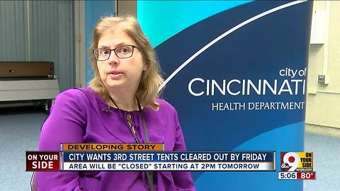 City wants Third Street tents cleared out by Friday