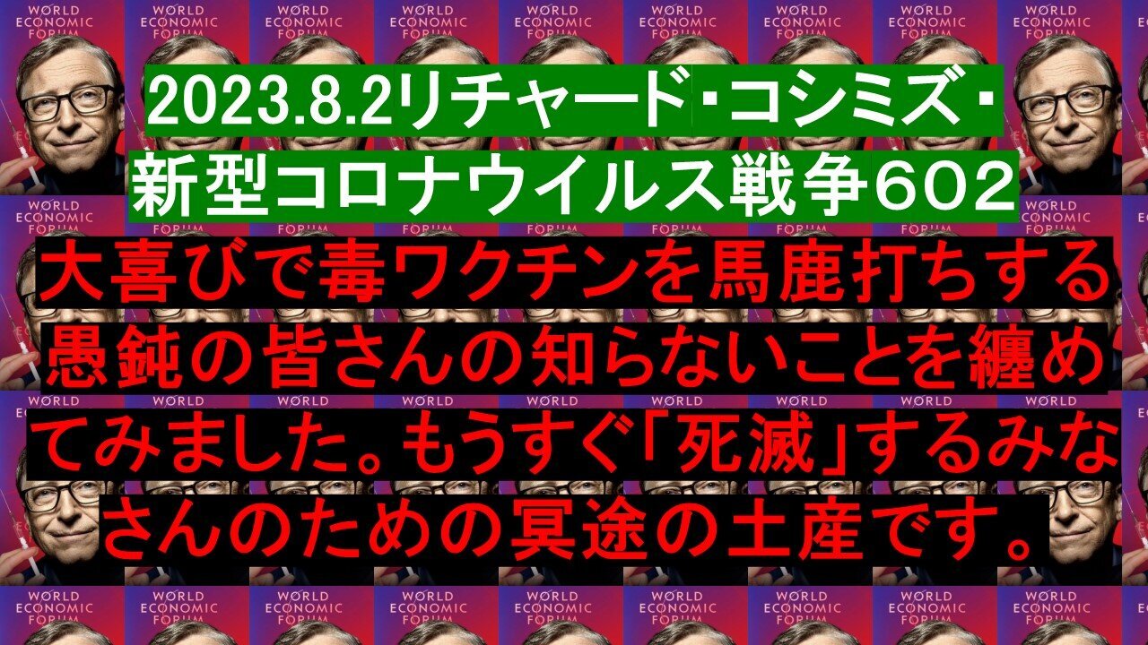 2023.08.03 リチャード・コシミズ新型コロナウイルス戦争６０２