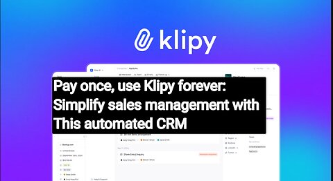 Klipy: Lifetime access for a one-time fee. Automate and streamline your sales tracking.