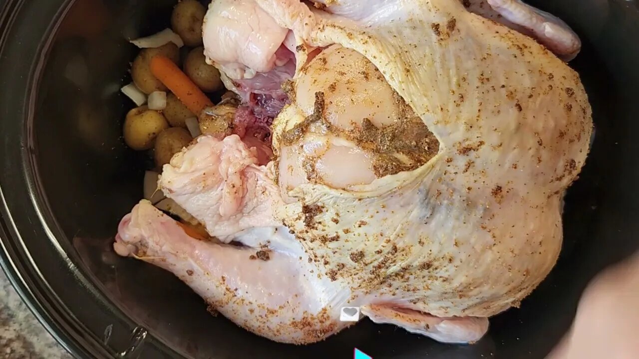 Crockpot Whole Chicken With Veggies!