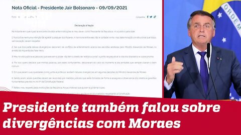 Bolsonaro nega intenção de agredir poderes em declaração