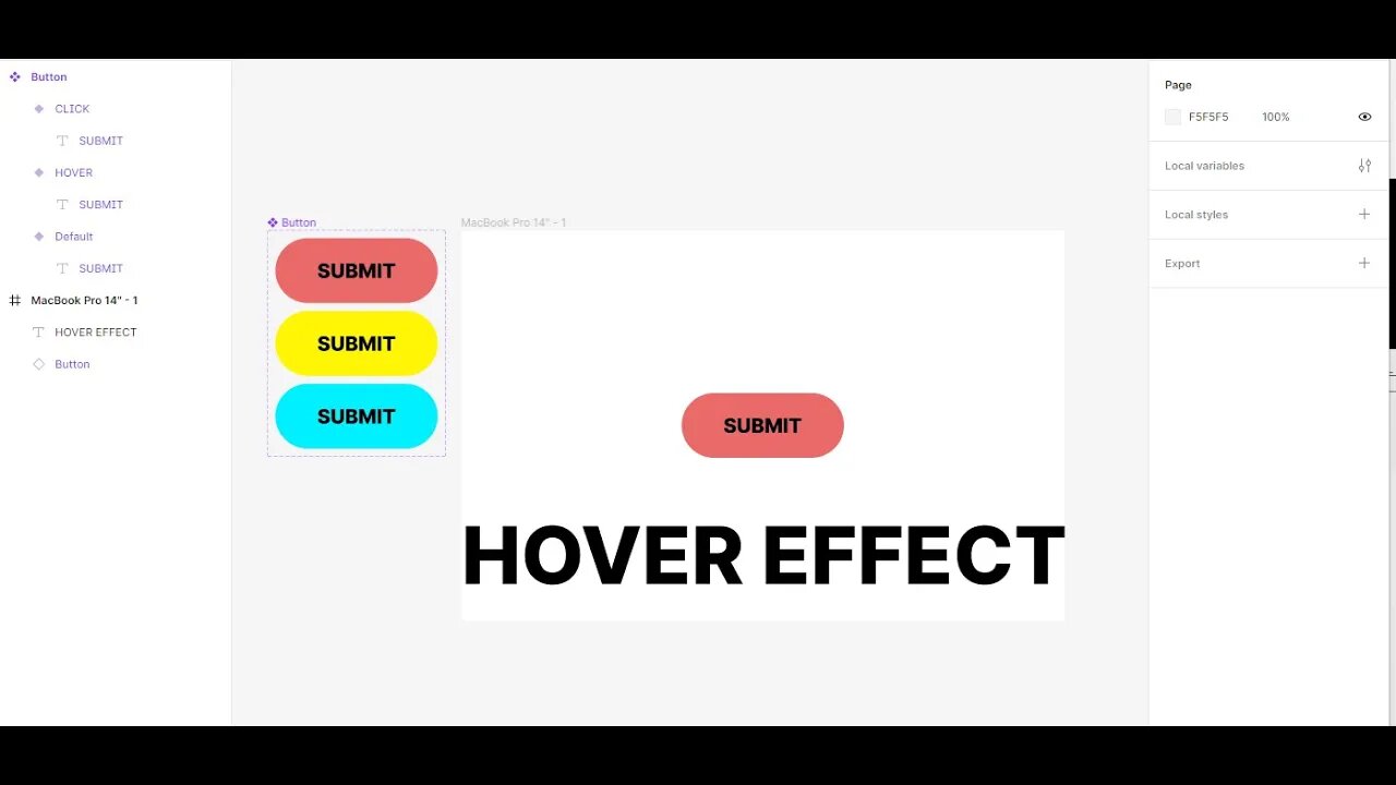 How To Create Button With Hover Effect Functionality In Figma