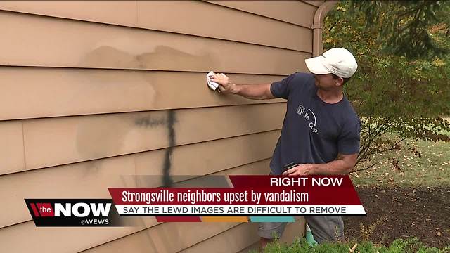 Lewd images spray-painted on several Strongsville homes