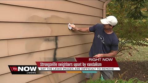 Lewd images spray-painted on several Strongsville homes