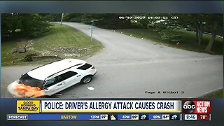 Driver loses control, crashes vehicle after allergy attack, police say