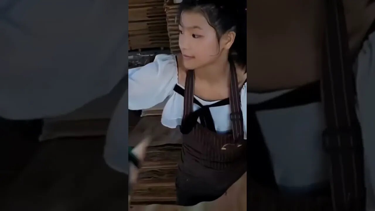 Quick Chinese Country Girl Working In A Wood Factory