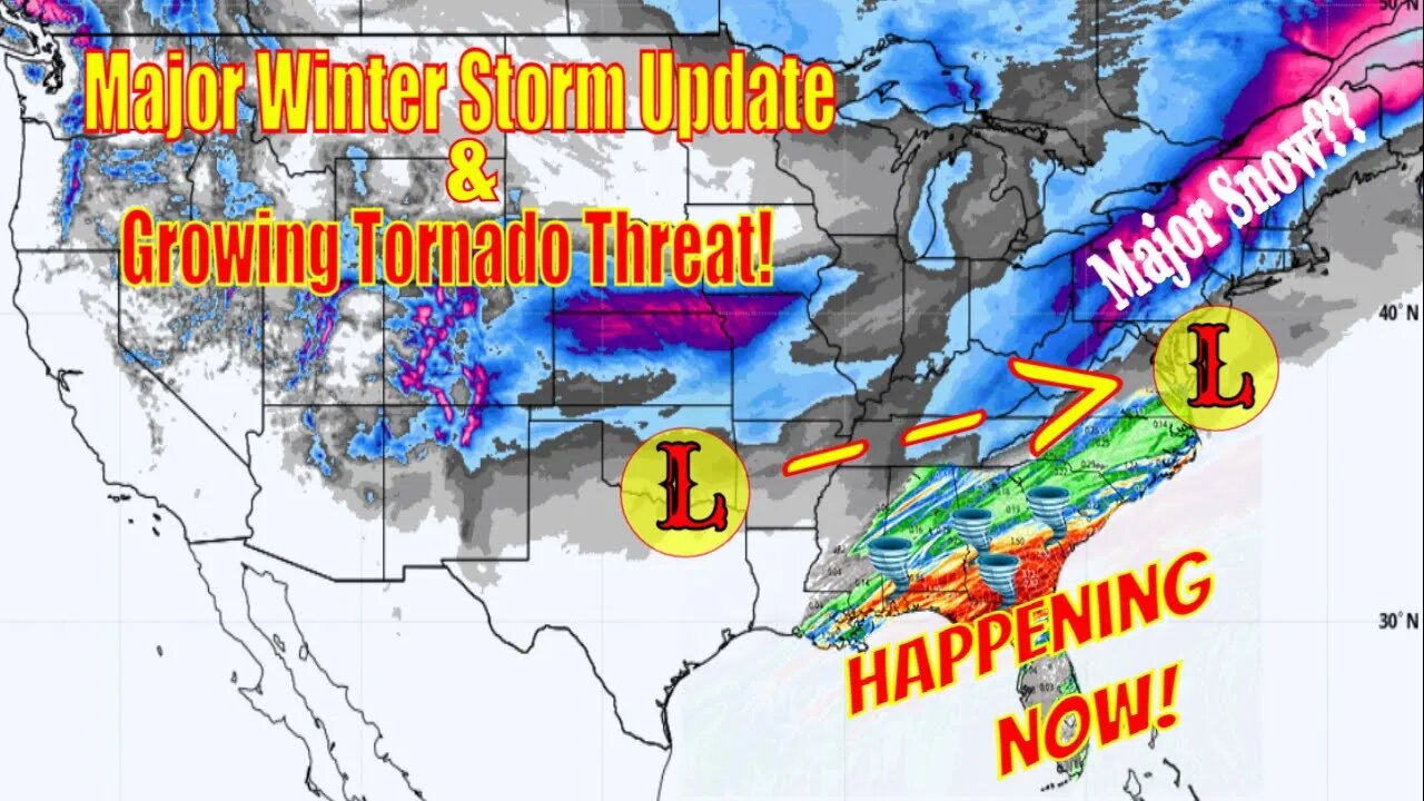 Upgraded Tornado Threat, Major Winter Storm Coming Update ! - The WeatherMan Plus Weather Channel